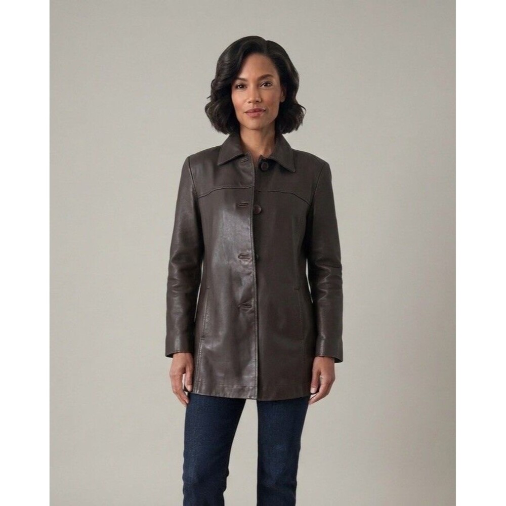 Vintage Couture by J. Park Genuine Leather Brown Jacket | Size Medium